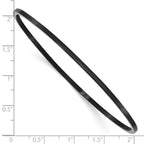 Chisel Bangle Bracelet in Black IP-Plated Stainless Steel, 2mm - Sophia Jewelers