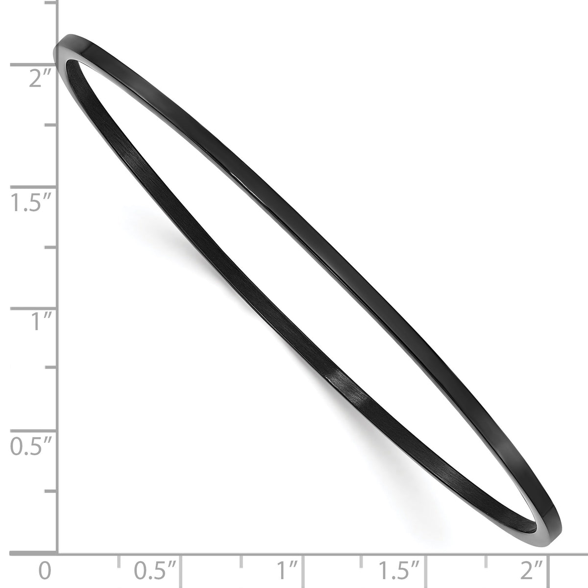Chisel Bangle Bracelet in Black IP-Plated Stainless Steel, 2mm - Sophia Jewelers