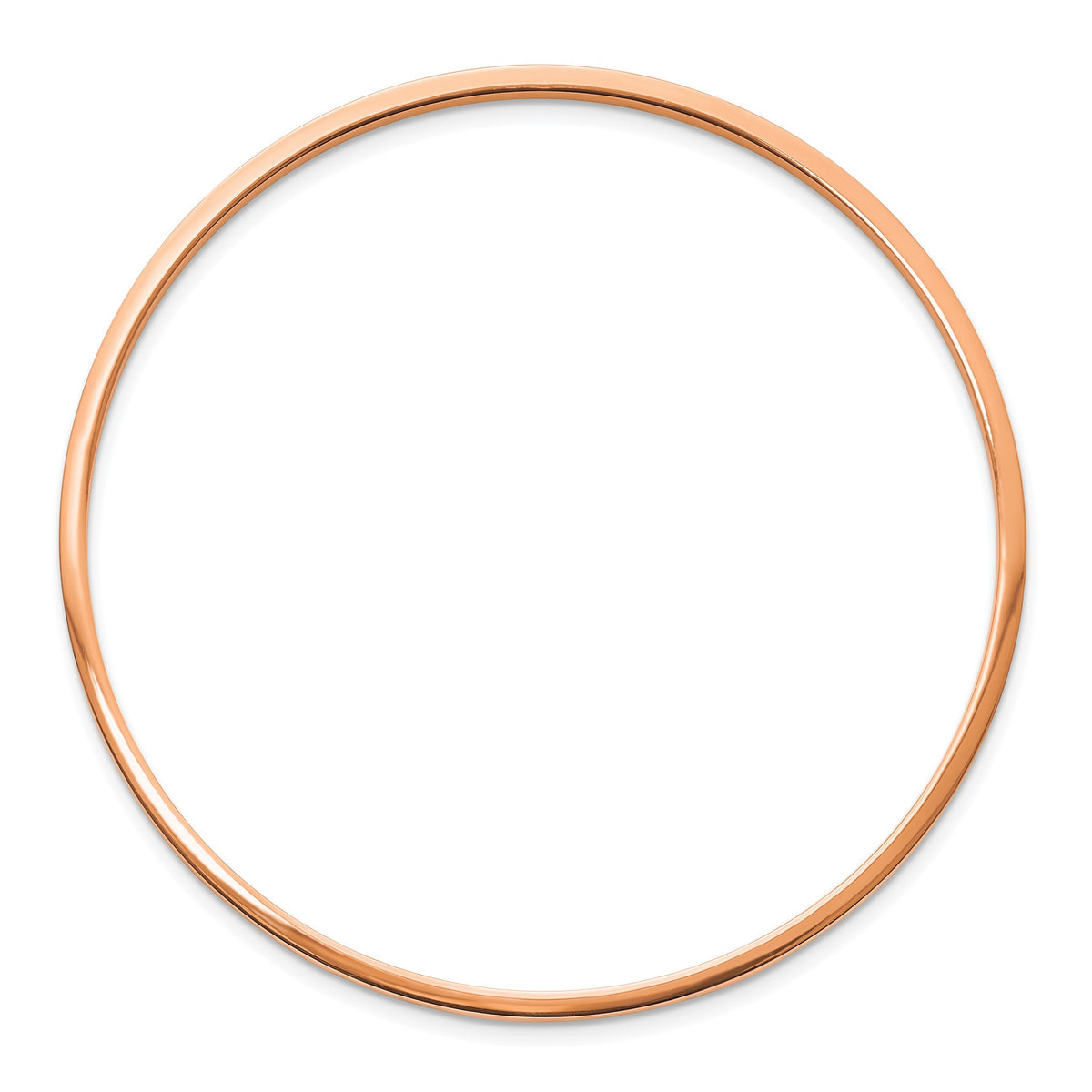 Chisel Bangle Bracelet in Rose IP-Plated Stainless Steel, 2mm - Sophia Jewelers
