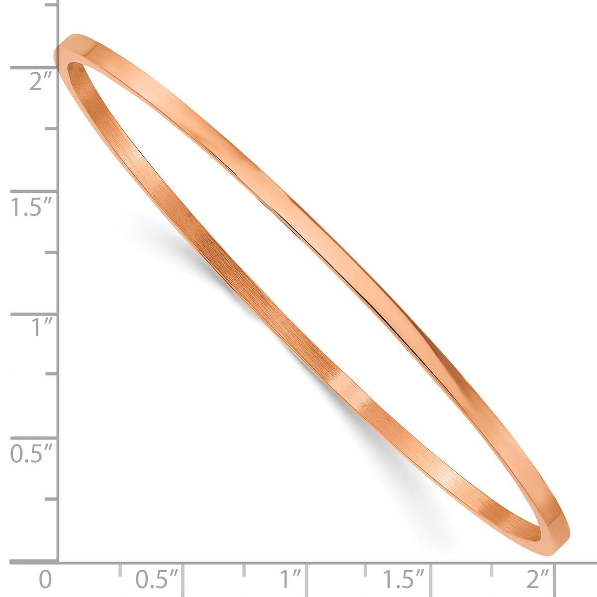 Chisel Bangle Bracelet in Rose IP-Plated Stainless Steel, 2mm - Sophia Jewelers