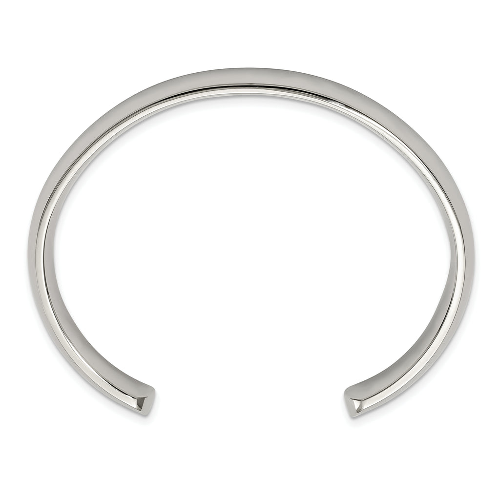 Stainless Steel Polished 10mm Cuff Bangle Bracelet