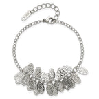 Oval Dangle Bracelet in Stainless Steel, 13mm, 7 Inch - Sophia Jewelers