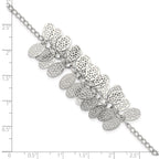 Oval Dangle Bracelet in Stainless Steel, 13mm, 7 Inch - Sophia Jewelers