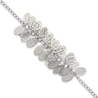Oval Dangle Bracelet in Stainless Steel, 13mm, 7 Inch - Sophia Jewelers