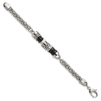 Men's Beads Bracelet in Black IP-Plated Stainless Steel, 8.2 Inch - Sophia Jewelers