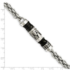 Men's Beads Bracelet in Black IP-Plated Stainless Steel, 8.2 Inch - Sophia Jewelers