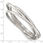 Chisel Set of Intertwined Bangle Bracelet in Stainless Steel, 4mm, 7 Inch - Sophia Jewelers