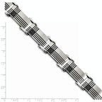 Stainless Steel Brushed and Polished Black IP-plated with 1/2 carat Black Diamond Bracelet for Men