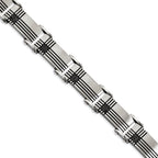 Stainless Steel Brushed and Polished Black IP-plated with 1/2 carat Black Diamond Bracelet for Men