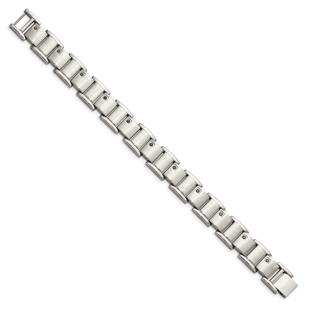 Chisel Men's Black Diamond Bracelet in Stainless Steel, 12mm (3/8 ct. tw.), 8.5 Inch - Sophia Jewelers