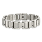 Chisel Men's Black Diamond Bracelet in Stainless Steel, 12mm (3/8 ct. tw.), 8.5 Inch - Sophia Jewelers