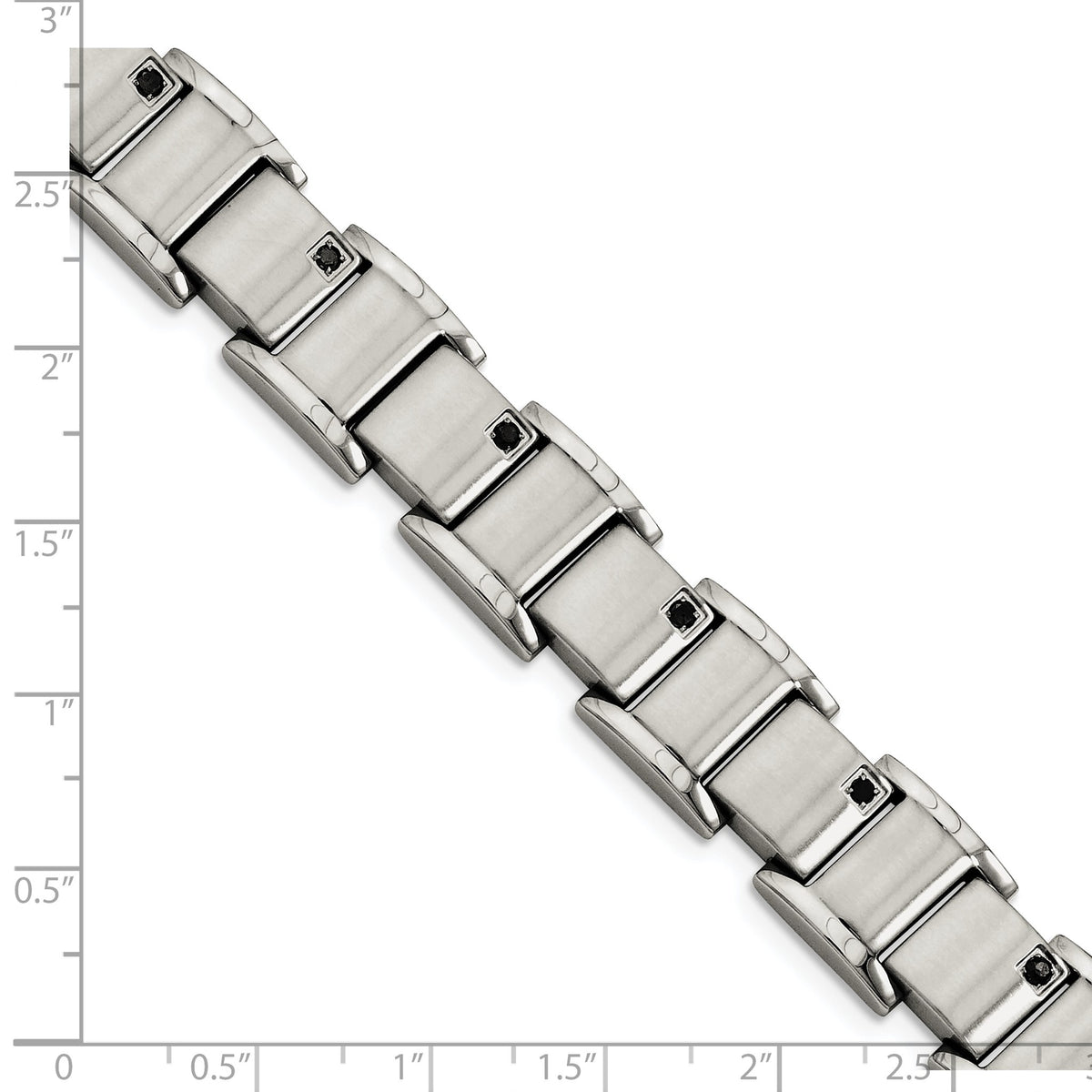 Chisel Men's Black Diamond Bracelet in Stainless Steel, 12mm (3/8 ct. tw.), 8.5 Inch - Sophia Jewelers