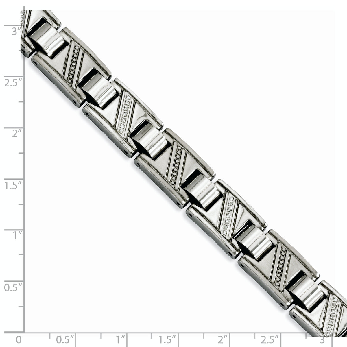 Stainless Steel Polished with 1/10 carat Diamond Bracelet for Men