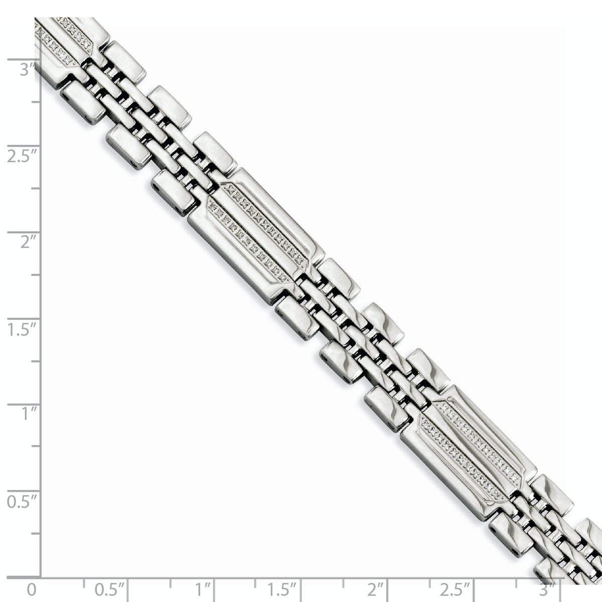 Stainless Steel Polished with 1/4 carat Diamond Fancy Bracelet for Men