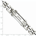 Stainless Steel Polished with Cubic Zirconia Dad Bracelet for Men
