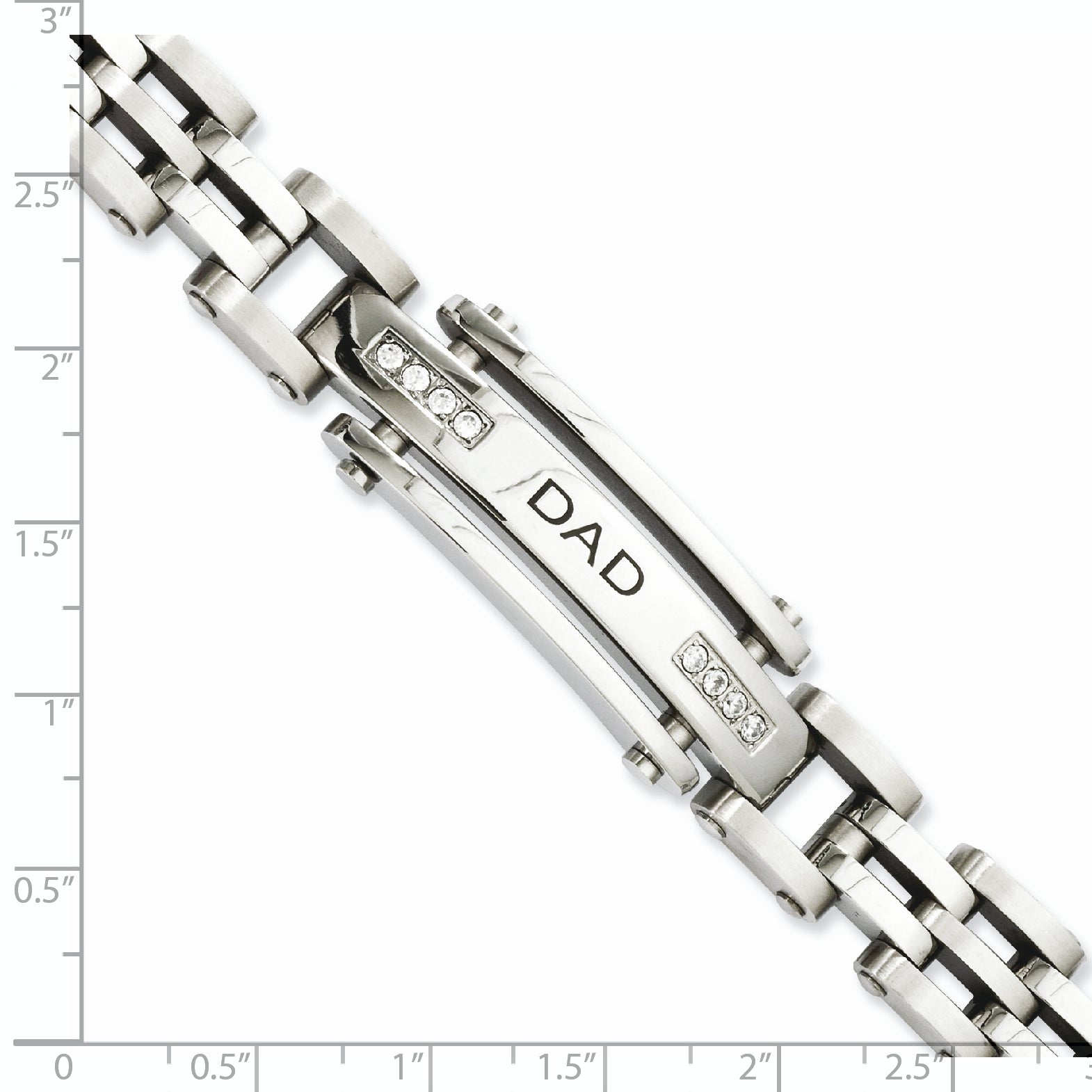 Stainless Steel Polished with Cubic Zirconia Dad Bracelet for Men
