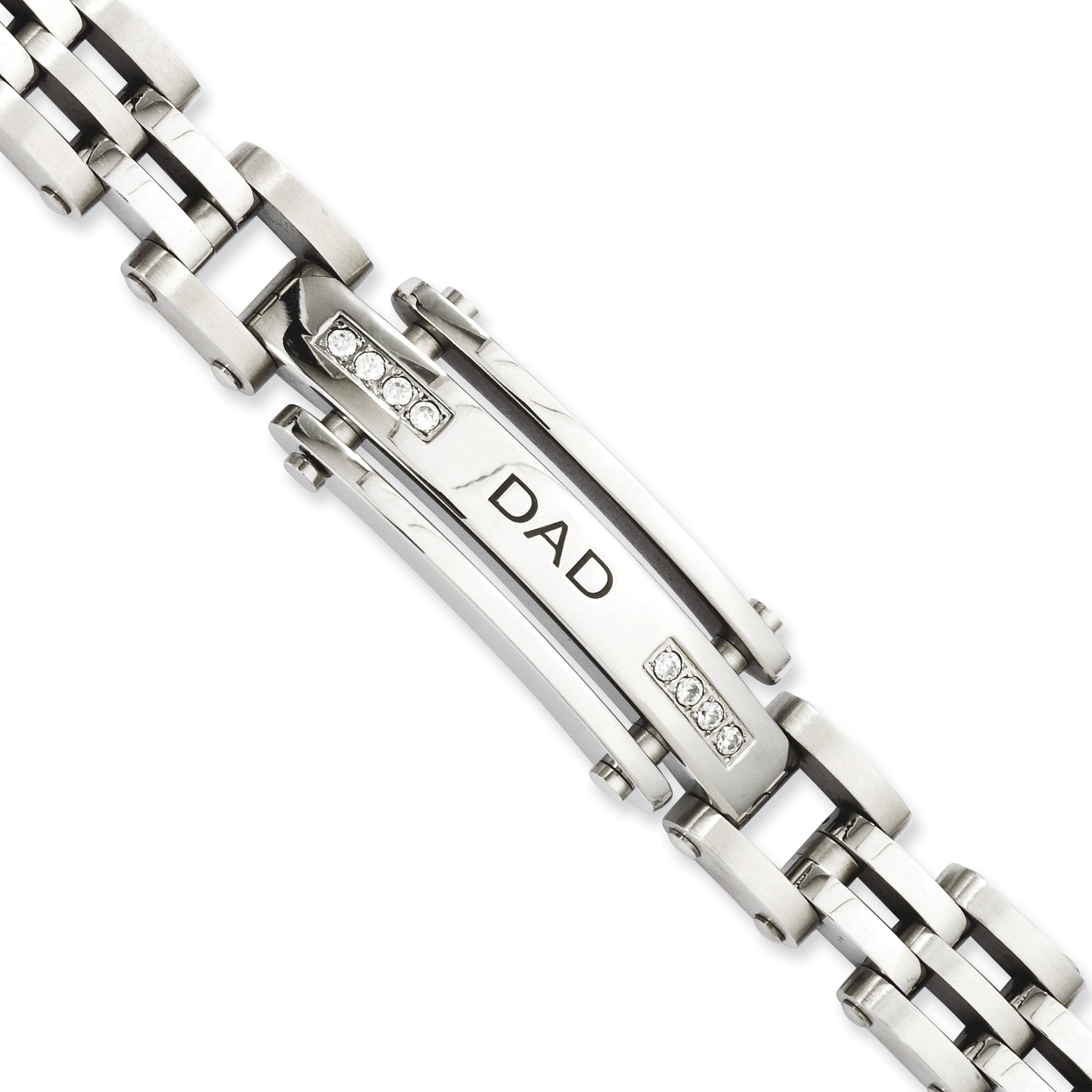 Stainless Steel Polished with Cubic Zirconia Dad Bracelet for Men Main image
