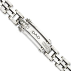 Stainless Steel Polished with Cubic Zirconia Dad Bracelet for Men