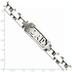Stainless Steel Polished and Textured Dad Bracelet for Men