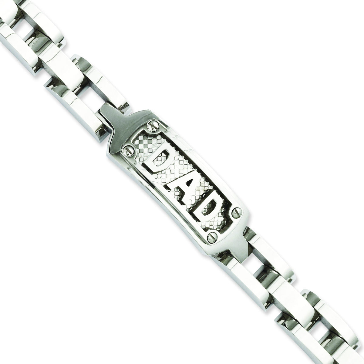 Chisel Men's Dad Bracelet in Stainless Steel, 11mm Textured, 8.5 Inch - Sophia Jewelers Main image
