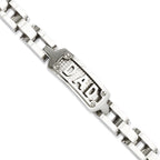 Stainless Steel Polished and Textured Dad Bracelet for Men