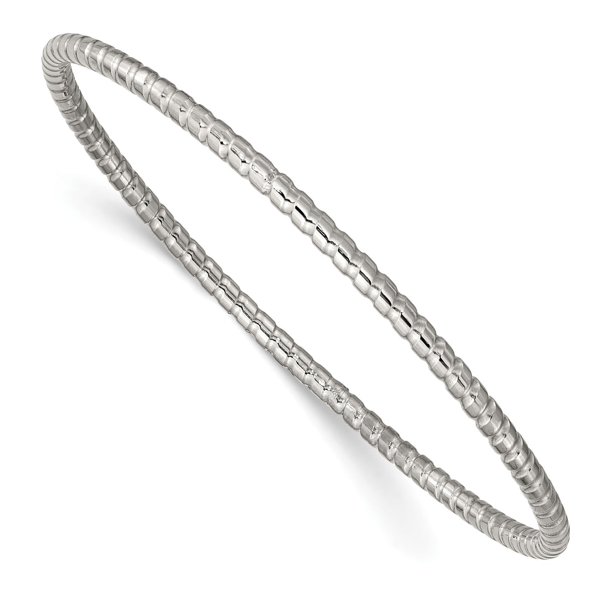 Chisel Bangle Bracelet in Stainless Steel, 3mm Textured - Sophia Jewelers