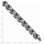 Stainless Steel Antiqued and Polished Dragon Scale Link Bracelet for Men