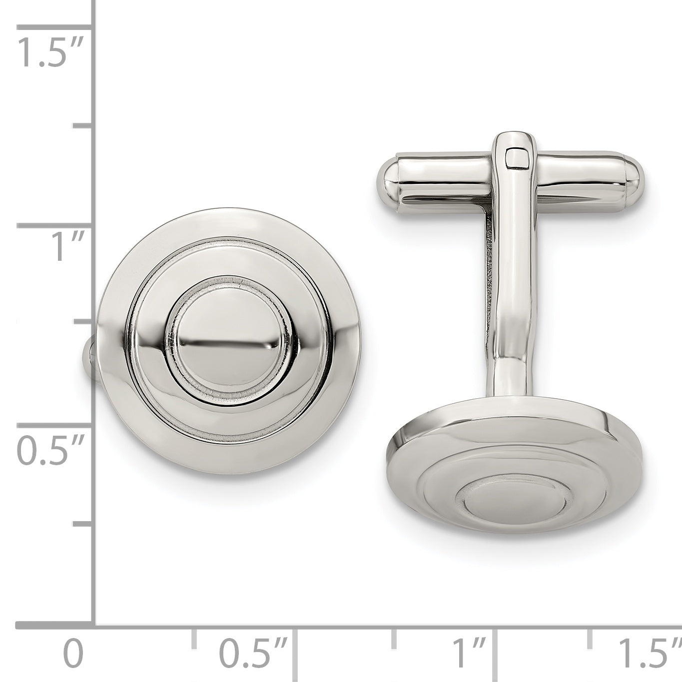 Polished Stainless Steel Cuff Links Secondary image