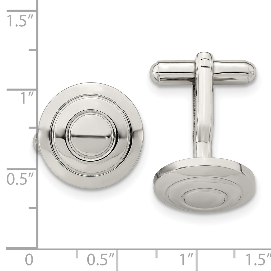 Stainless Steel Polished Cufflinks for Men