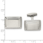Stainless Steel Brushed and Polished Rectangle Cufflinks for Men