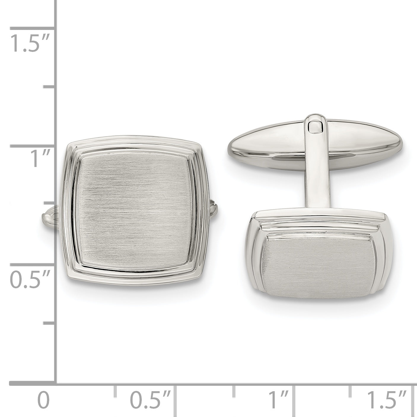 Stainless Steel Brushed & Polished Square Cuff Links Secondary image
