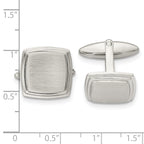 Stainless Steel Brushed and Polished Square Cufflinks for Men