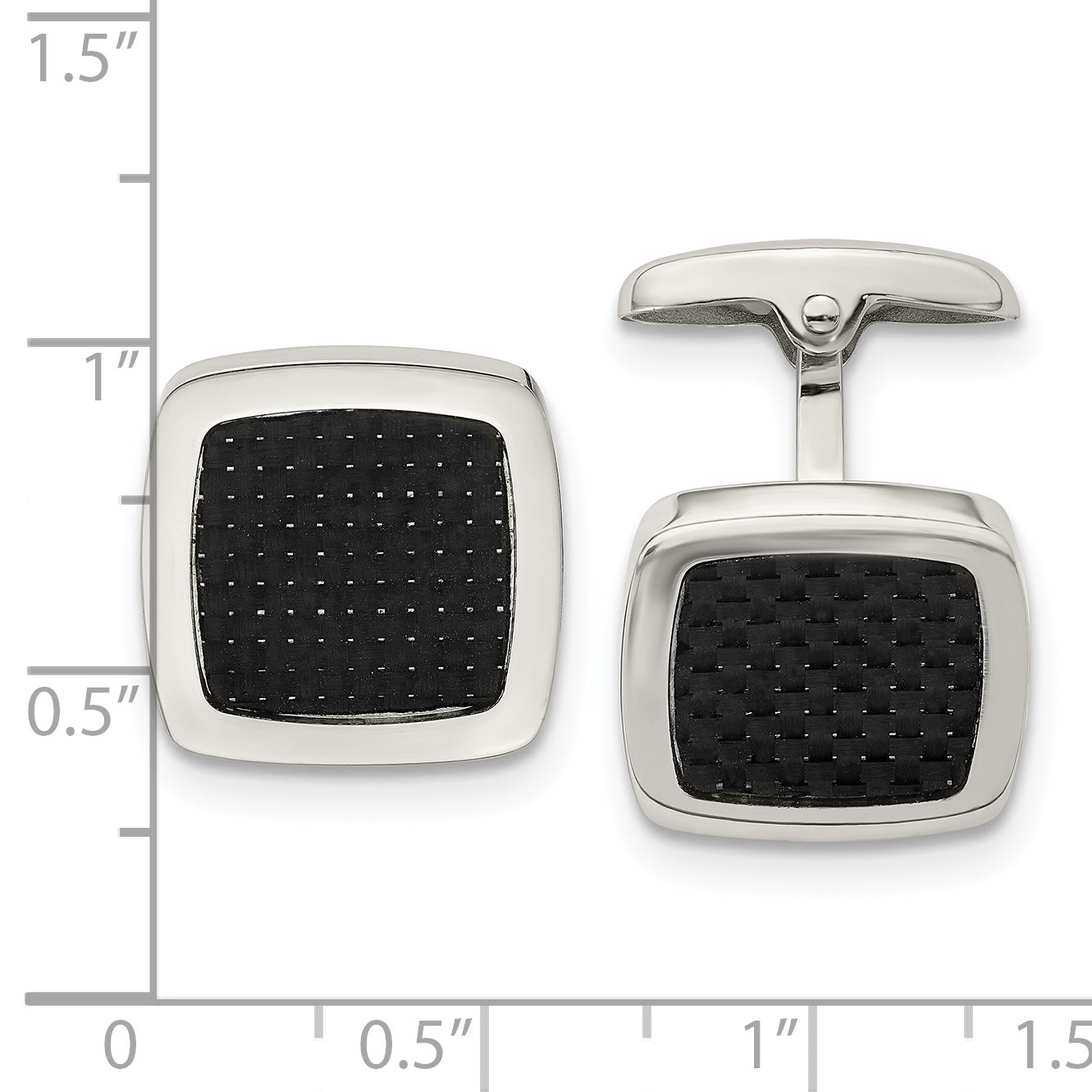 Stainless Steel Black Carbon Fiber Cuff Links Secondary image