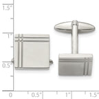 Stainless Steel Polished Square Cufflinks for Men