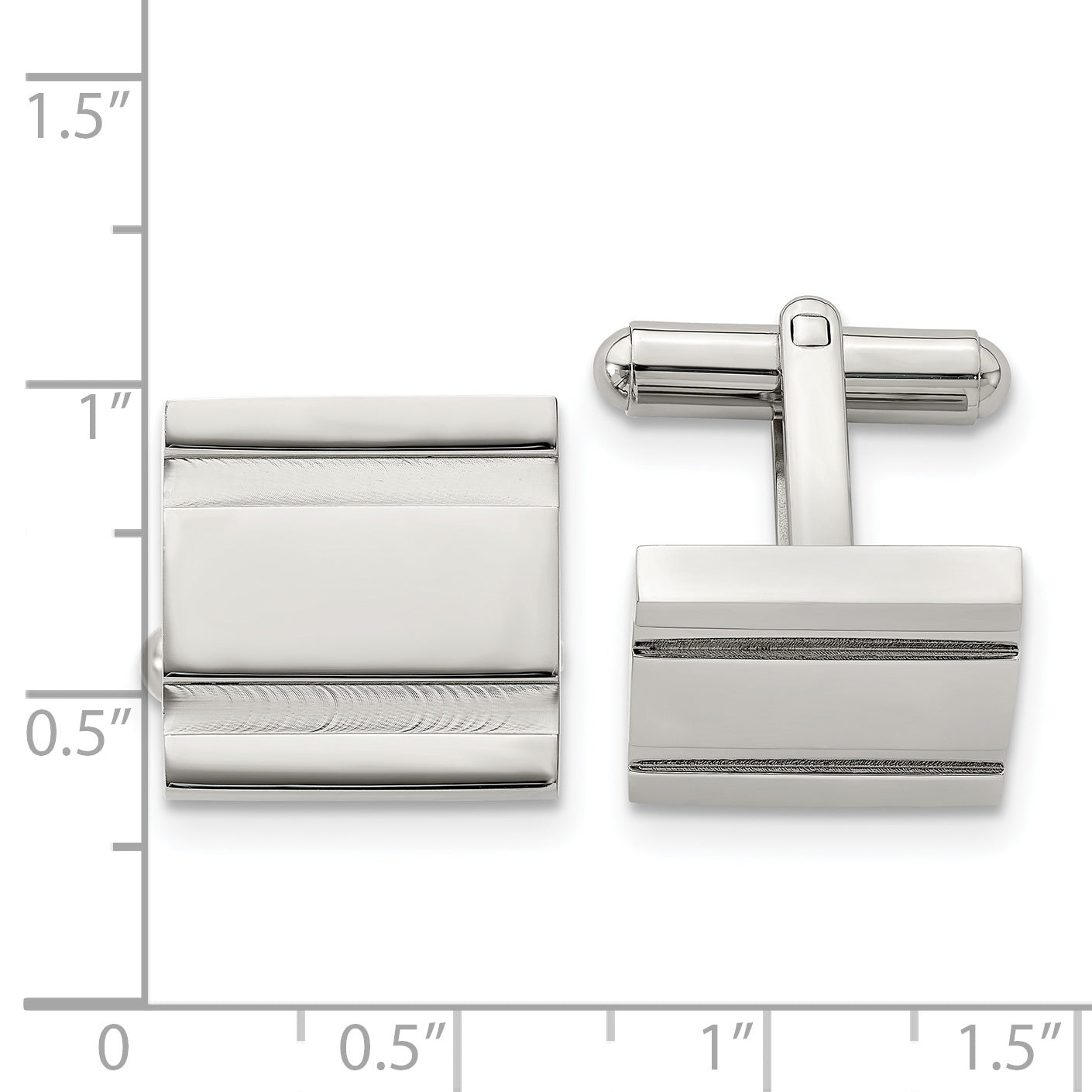 Stainless Steel Polished Square Cuff Links Secondary image