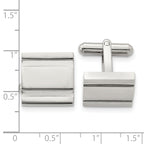 Stainless Steel Polished Square Cufflinks for Men