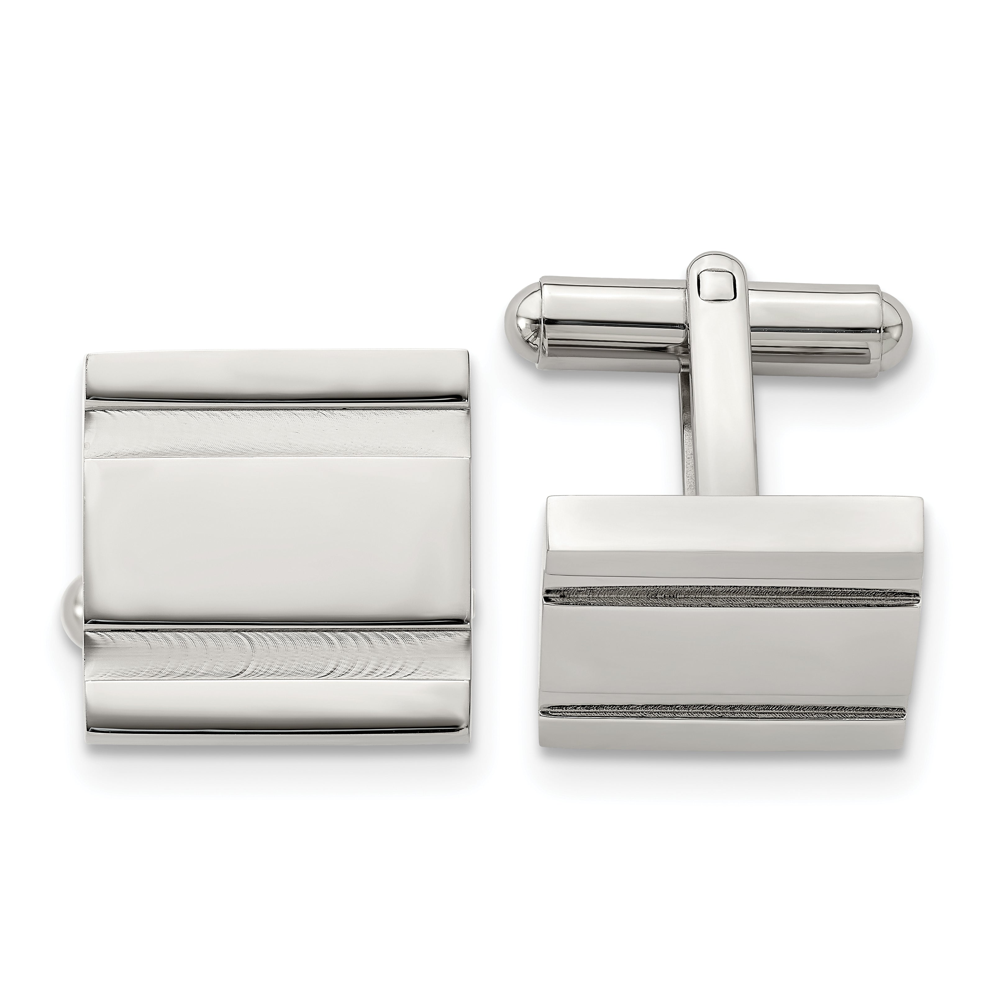 Chisel Stainless Steel Polished Square Cufflinks
