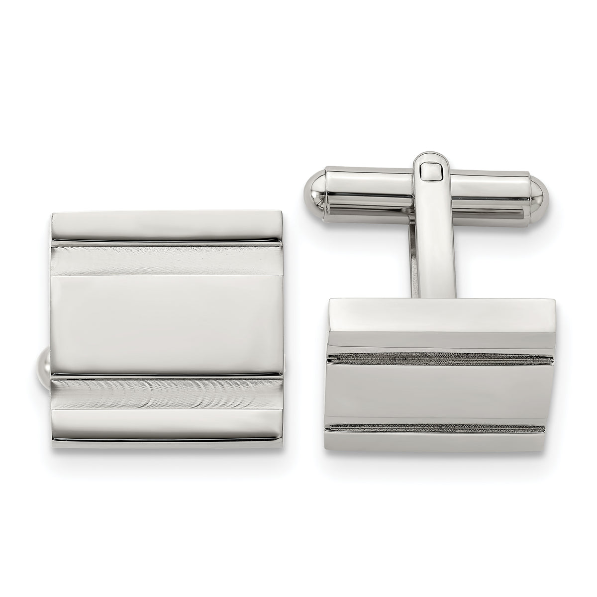 Chisel Stainless Steel Polished Square Cufflinks