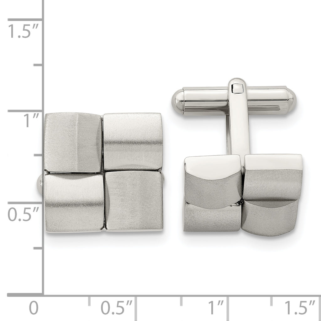 Stainless Steel Brushed Cufflinks for Men