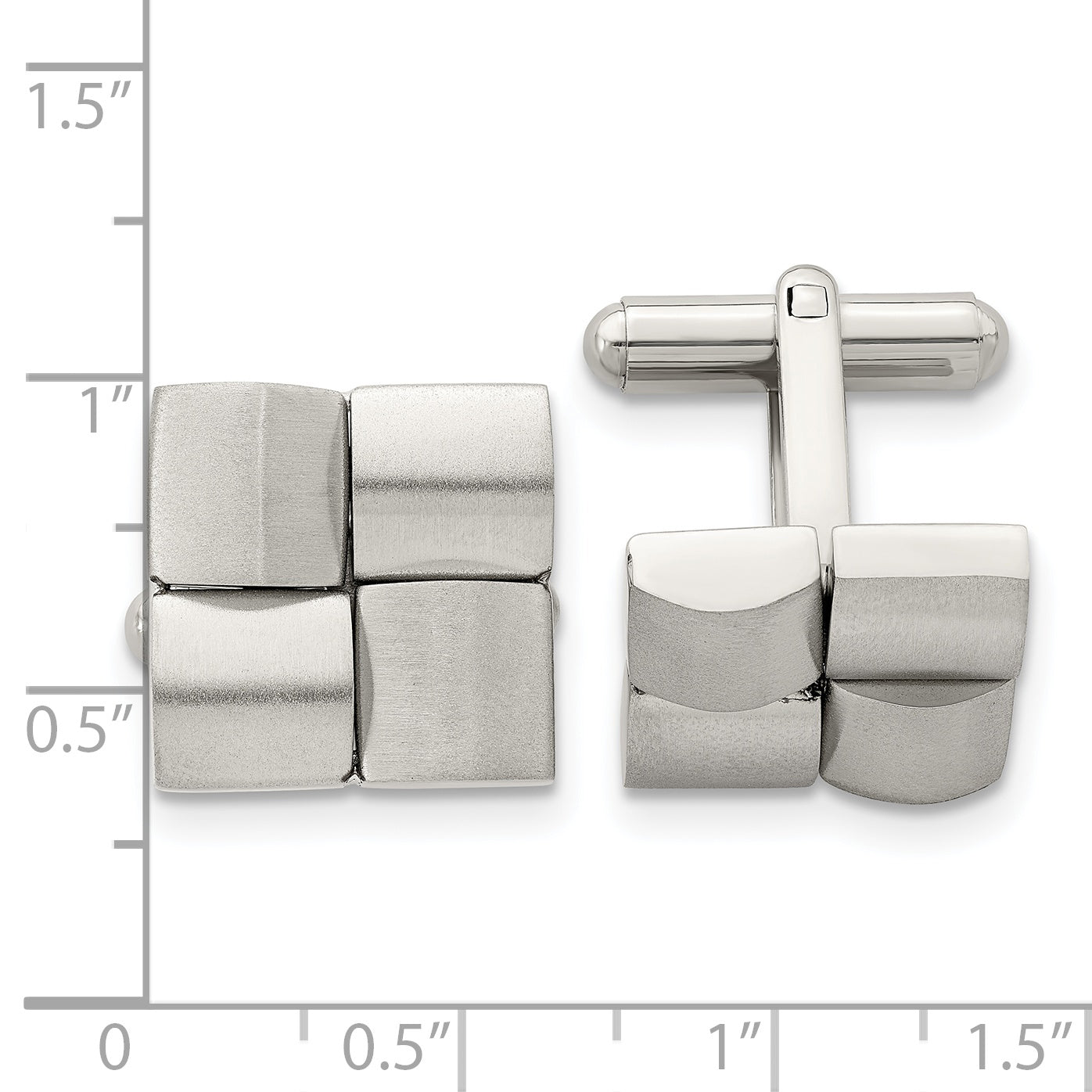 Stainless Steel Brushed Cufflinks for Men