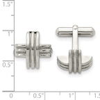 Stainless Steel Polished Fancy X Cufflinks for Men