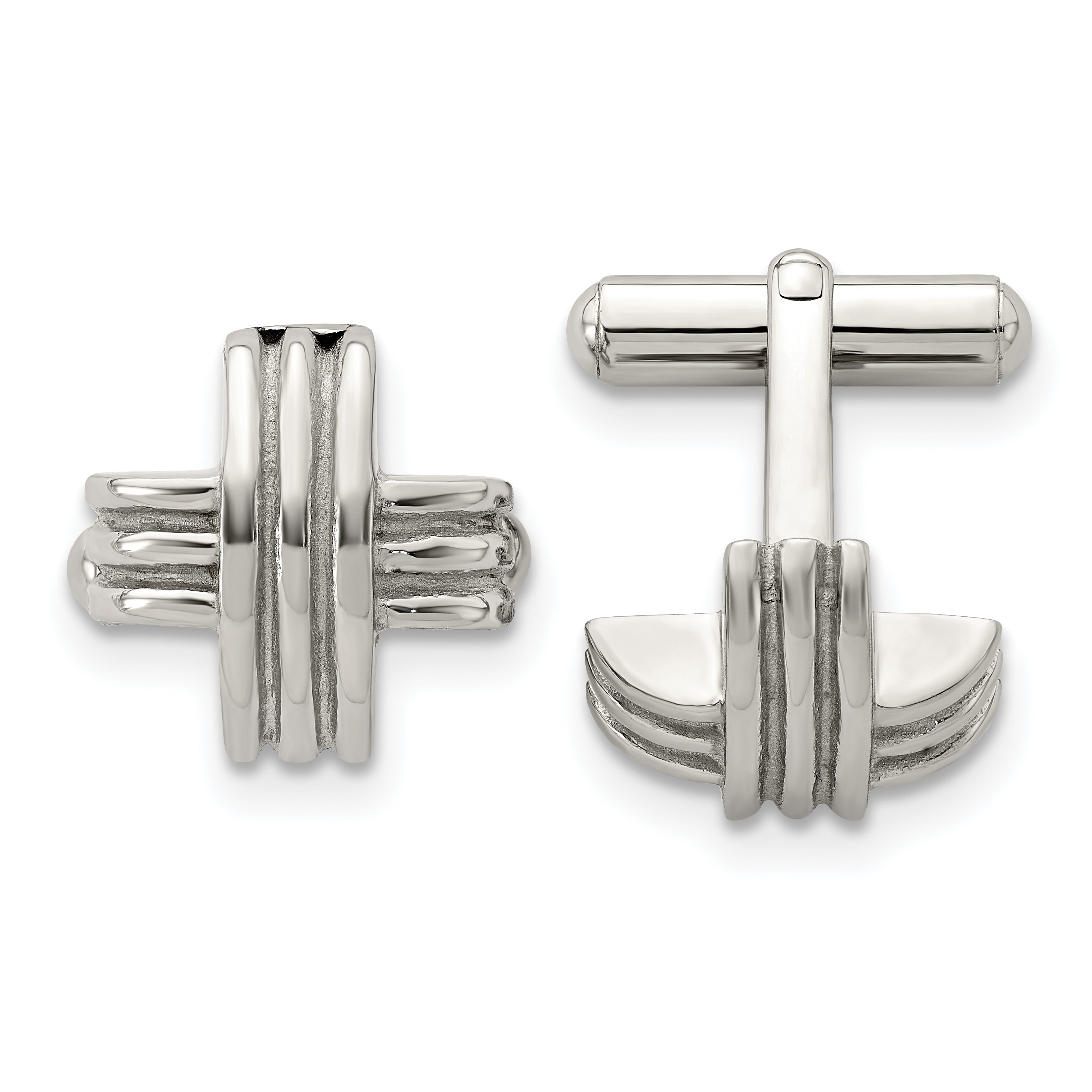 Chisel Stainless Steel Polished Fancy X Cufflinks Main image