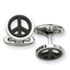 Stainless Steel Black-plated Peace Symbol Cufflinks for Men