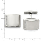 Stainless Steel Polished Cubic Zirconia Cufflinks for Men