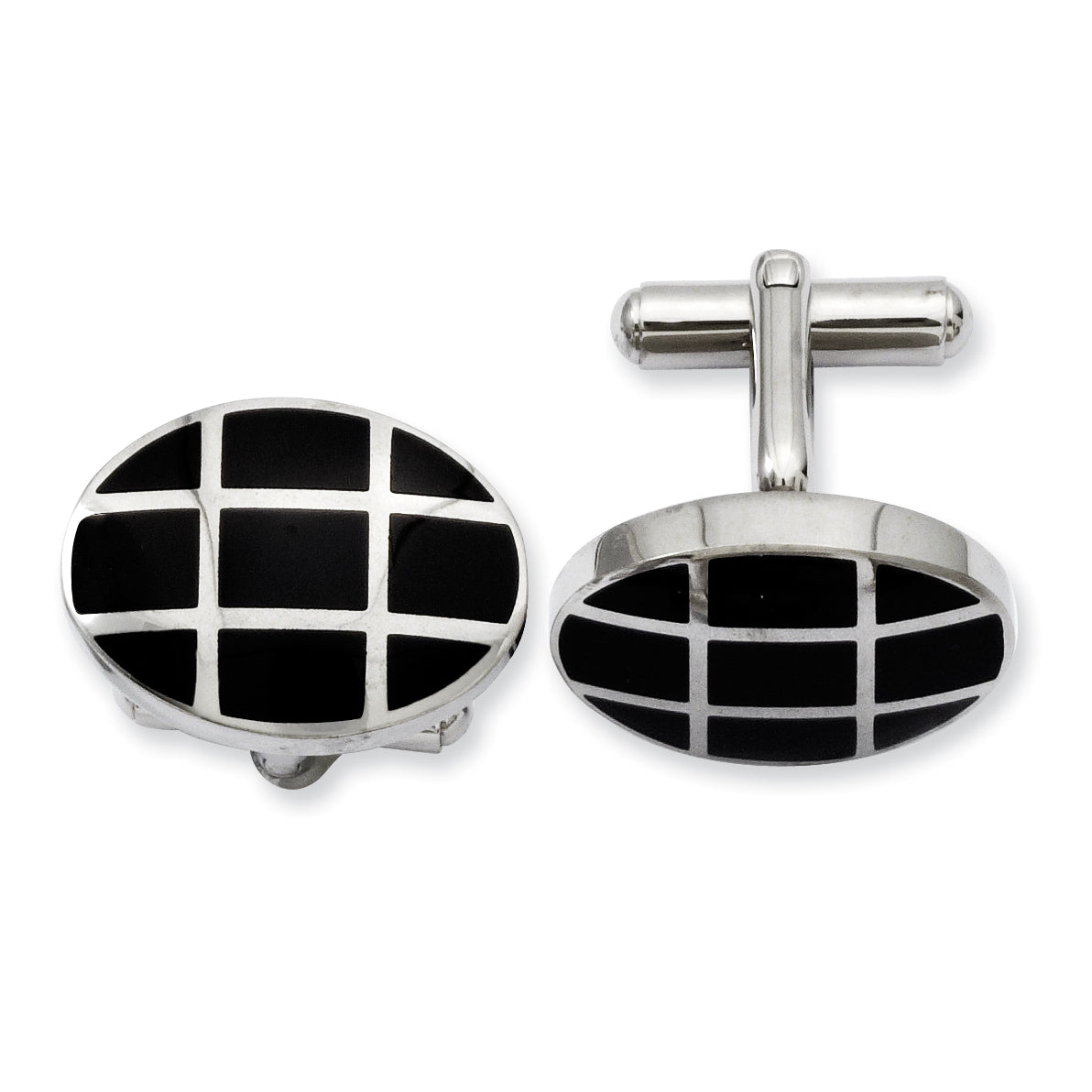 Stainless Steel Black IP-plated Cufflinks for Men Main image