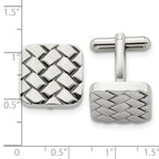 Stainless Steel Polished Weave Design Cufflinks for Men