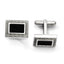 Stainless Steel Black Enamel Cufflinks for Men