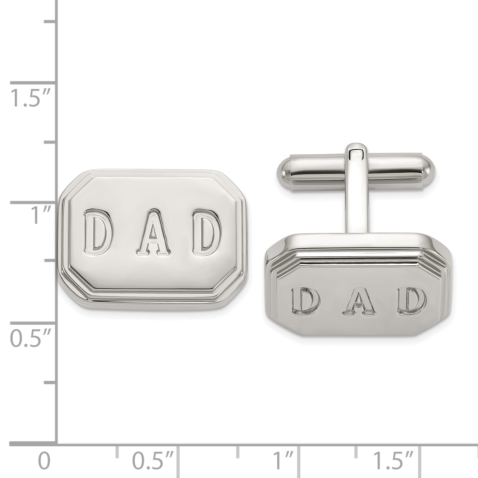 Stainless Steel Polished Enameled Dad Cufflinks for Men