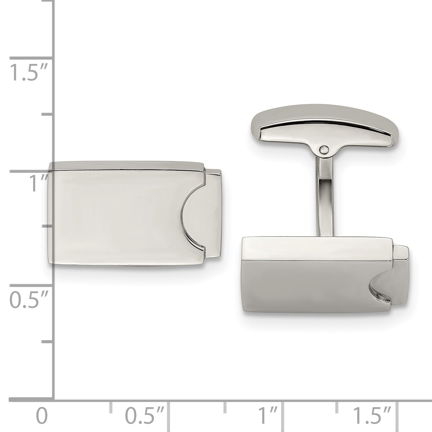 Stainless Steel Polished Cufflinks for Men