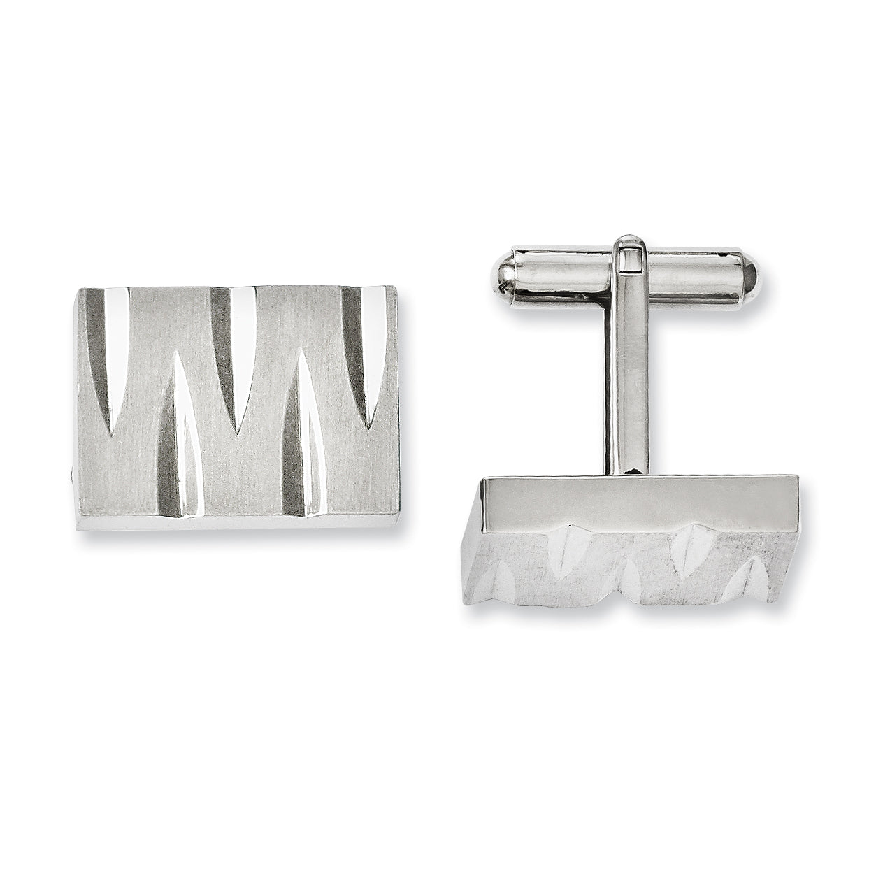 Stainless Steel Brushed & Polished Cufflinks for Men